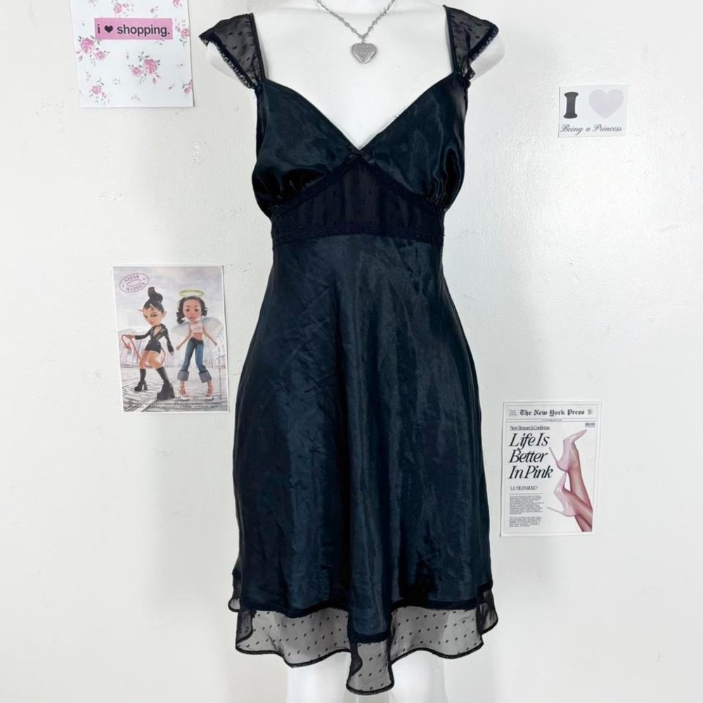 Gillian O'Malley Black Sheer Babydoll Dress – Size L
